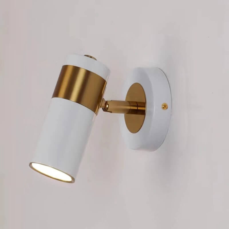 Modern Simple Cylindrical Plated 1-Light Reading Wall Lamp Spotlight