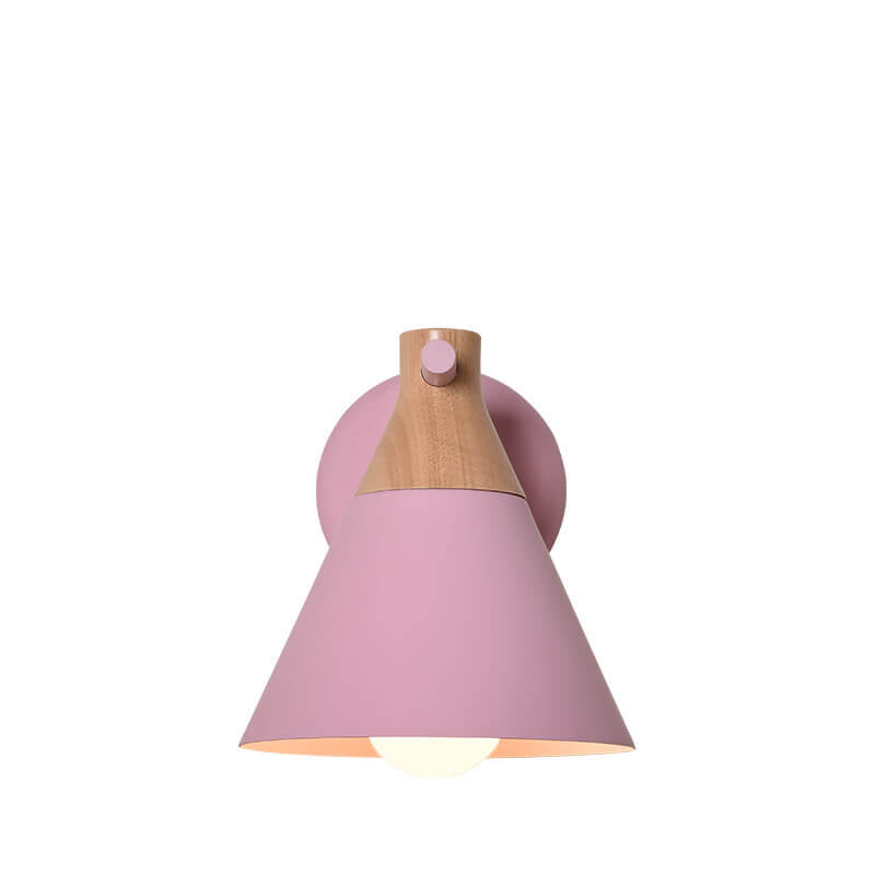 Taavita Solid Wood Macaron Cone Shade 1-Light Wall Lamp