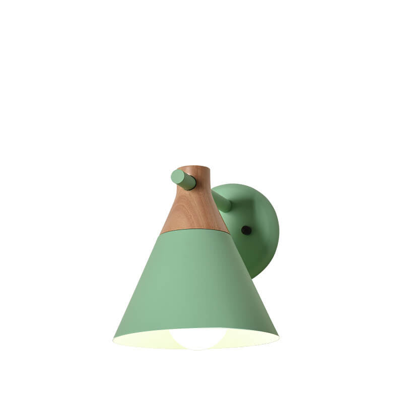 Taavita Solid Wood Macaron Cone Shade 1-Light Wall Lamp