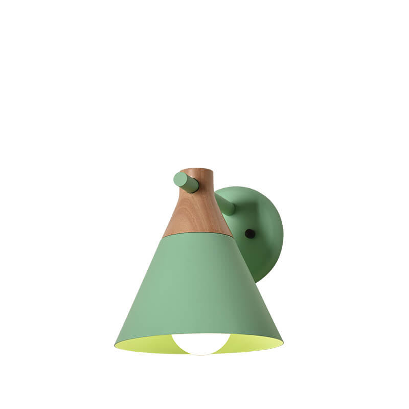 Taavita Solid Wood Macaron Cone Shade 1-Light Wall Lamp