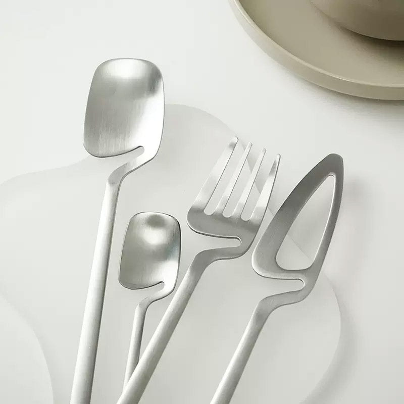 Taavita Skeleton Cutlery Set - Elegant 304 Stainless Steel with Scoop Design