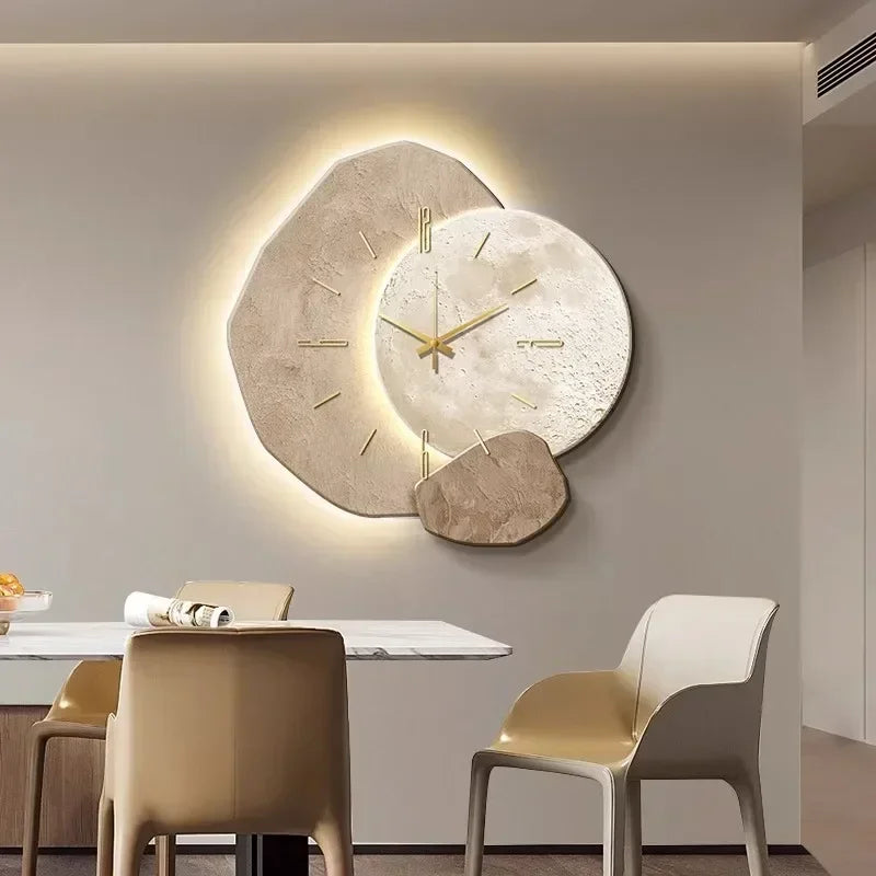 Taavita | Aesthetic Wooden Wall Clock with USB Lamp