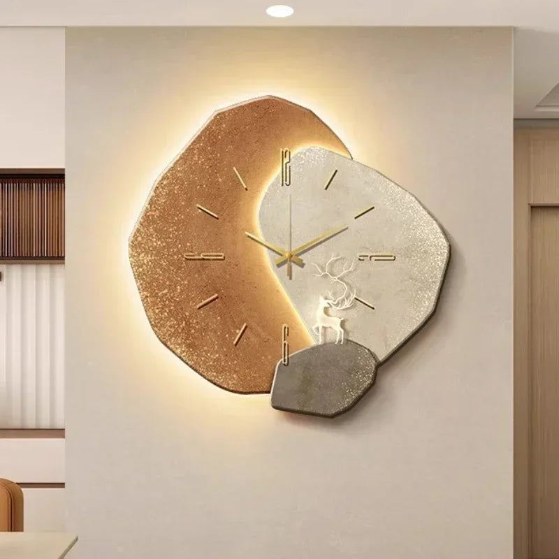 Taavita | Aesthetic Wooden Wall Clock with USB Lamp