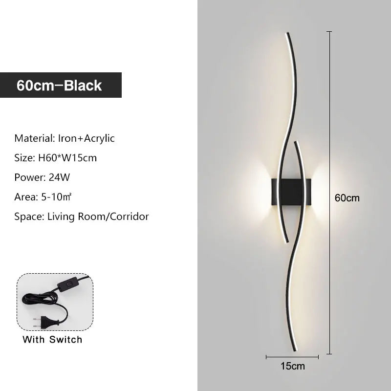 Adjustable Dimmer Wall Lamp Kitchen with Plug