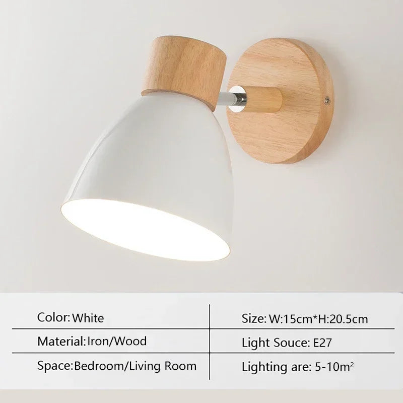 Taavita LED Wall Lamp White with Wooden Accents