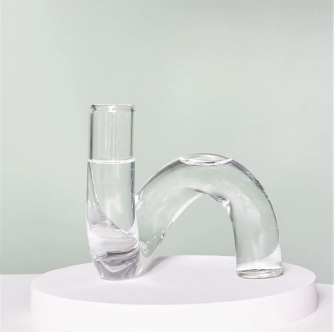 Taavita Hydroponic Vase & Candle Holder - Blown Glass, Beautiful Loop Design