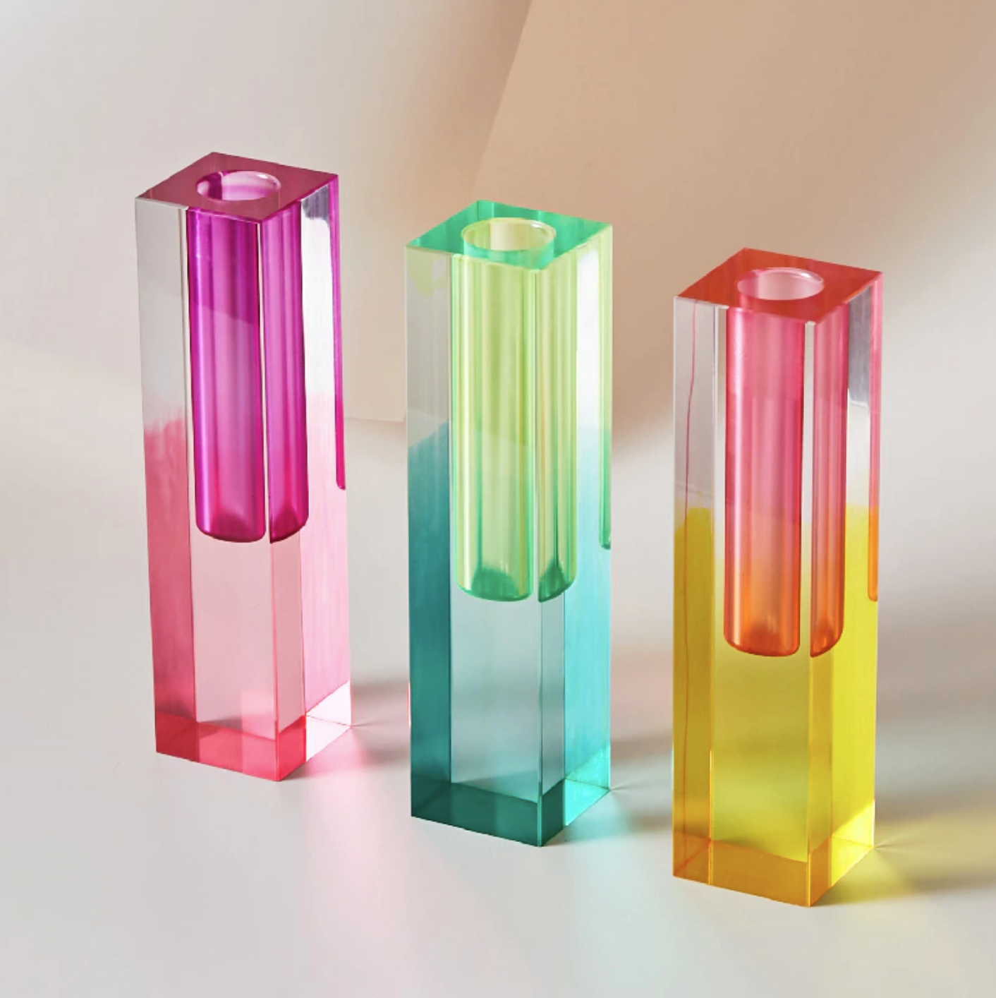 Modern Prism Acrylic Vase & Organizer for Desktop