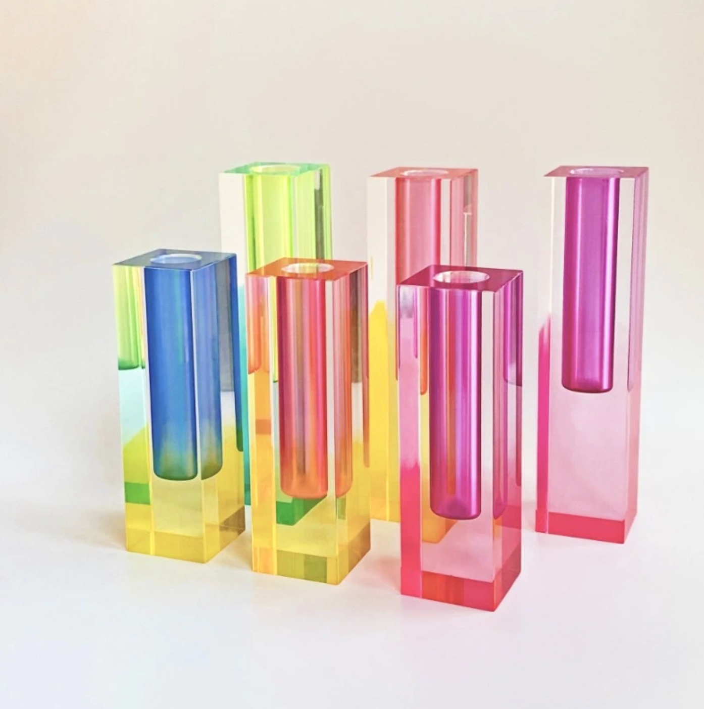 Modern Prism Acrylic Vase & Organizer for Desktop