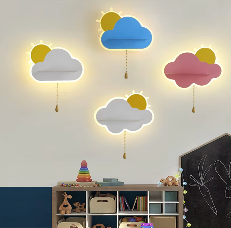 Taavita | LED Wall Lamp for Boys and Girls in the Children's Room | Cloud Design Wall Light