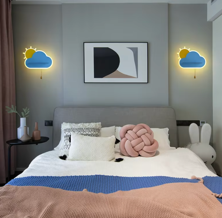 Taavita | LED Wall Lamp for Boys and Girls in the Children's Room | Cloud Design Wall Light