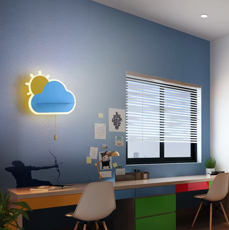 Taavita | LED Wall Lamp for Boys and Girls in the Children's Room | Cloud Design Wall Light