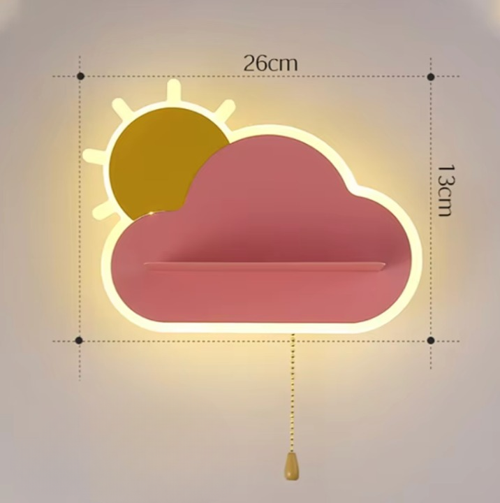 Taavita | LED Wall Lamp for Boys and Girls in the Children's Room | Cloud Design Wall Light