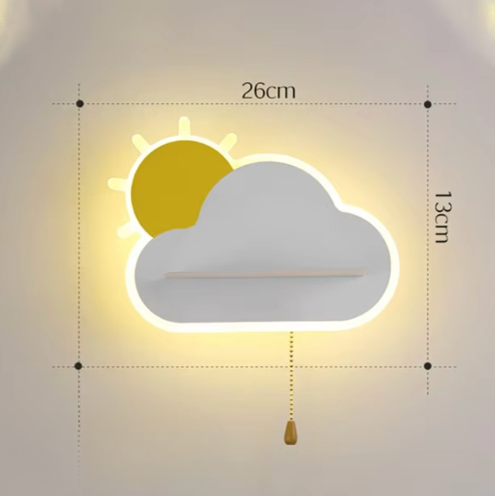 Taavita | LED Wall Lamp for Boys and Girls in the Children's Room | Cloud Design Wall Light