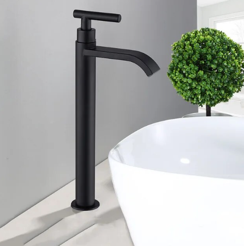 Taavita Matte Black Cold Water Single Faucets with Modern Design for Sink Installation