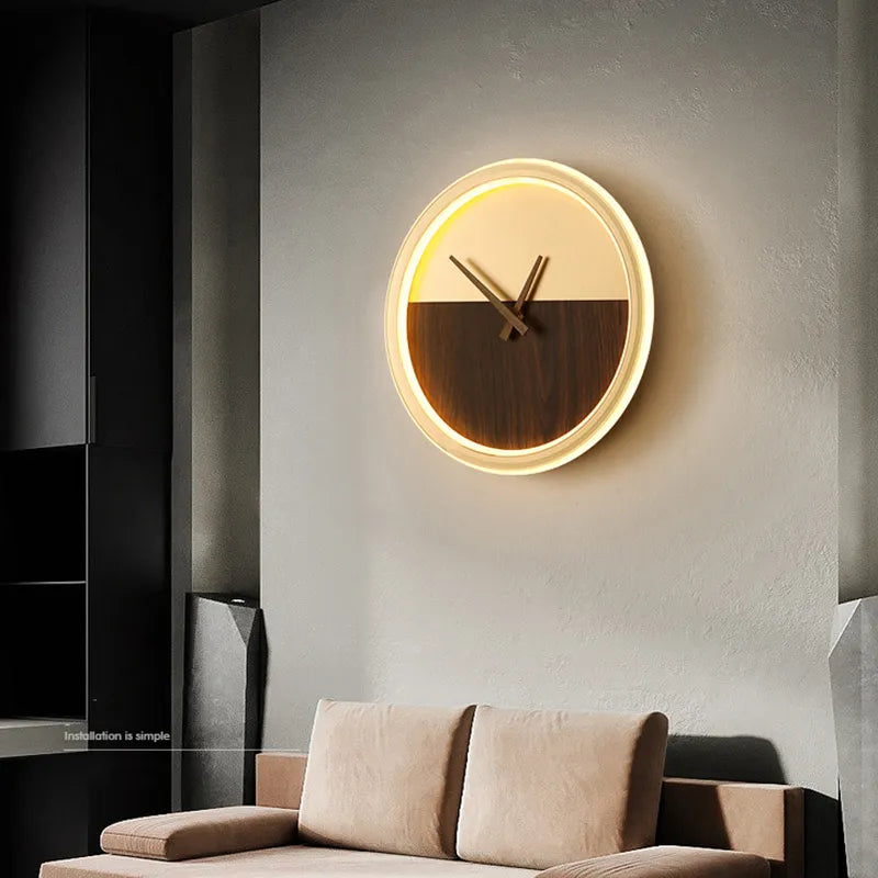 Taavita Wall Lamps Indoor Kitchen with Integrated Clock and Half-Moon Design