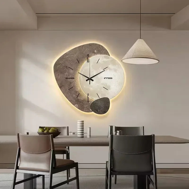 Taavita | Aesthetic Wooden Wall Clock with USB Lamp