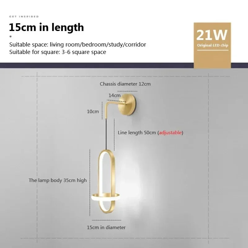 Taavita Wall Lamp Bedroom Design in Gold Tone