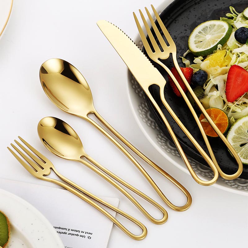 Taavita Modern Sleek Hollow Cutlery Set