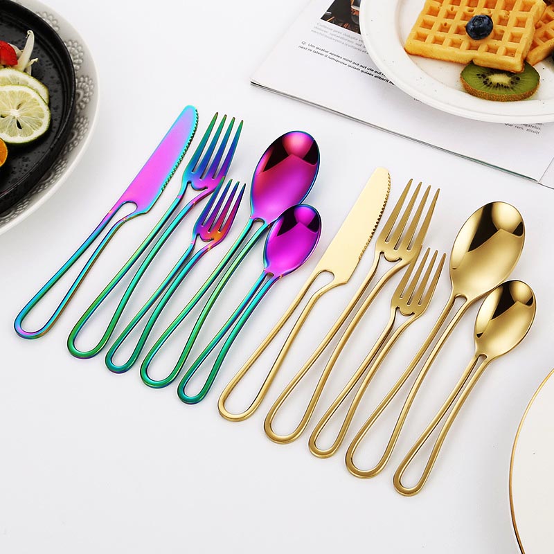 Taavita Modern Sleek Hollow Cutlery Set