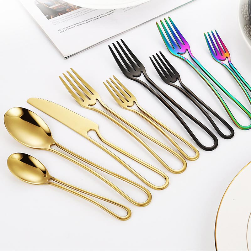 Taavita Modern Sleek Hollow Cutlery Set