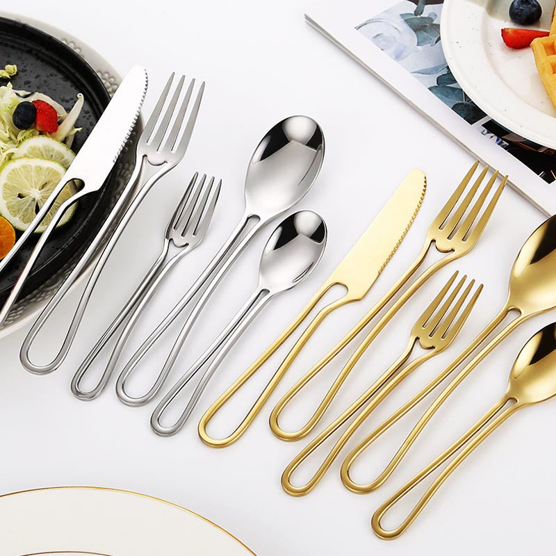 Taavita Modern Sleek Hollow Cutlery Set