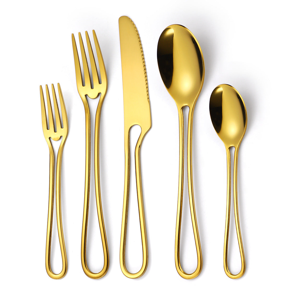 A variety of Sleek Hollow Cutlery Sets displayed, featuring elegant design and mirror-polished finish