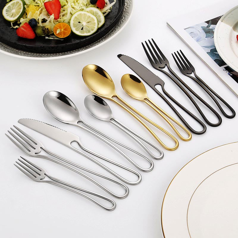 Taavita Modern Sleek Hollow Cutlery Set