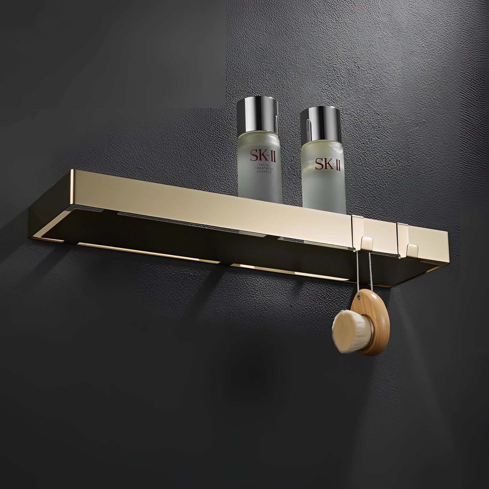 30cm Gold Stainless Steel Wall Shelf - Luxury Bathroom Organizer