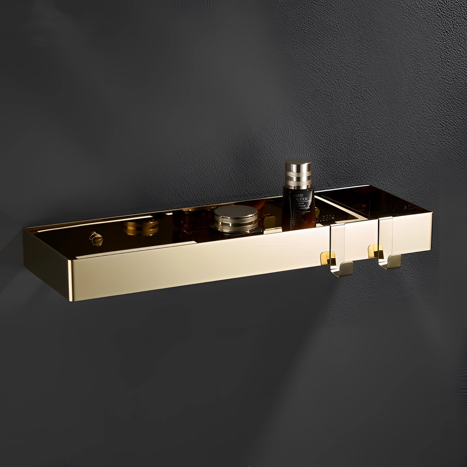 30cm Gold Stainless Steel Wall Shelf - Luxury Bathroom Organizer