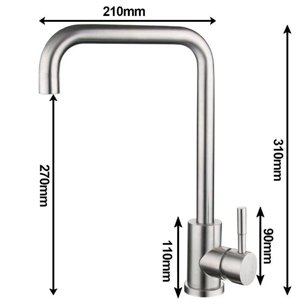 Brushed Nickel Stainless Steel High Arc Swivel Kitchen Faucet