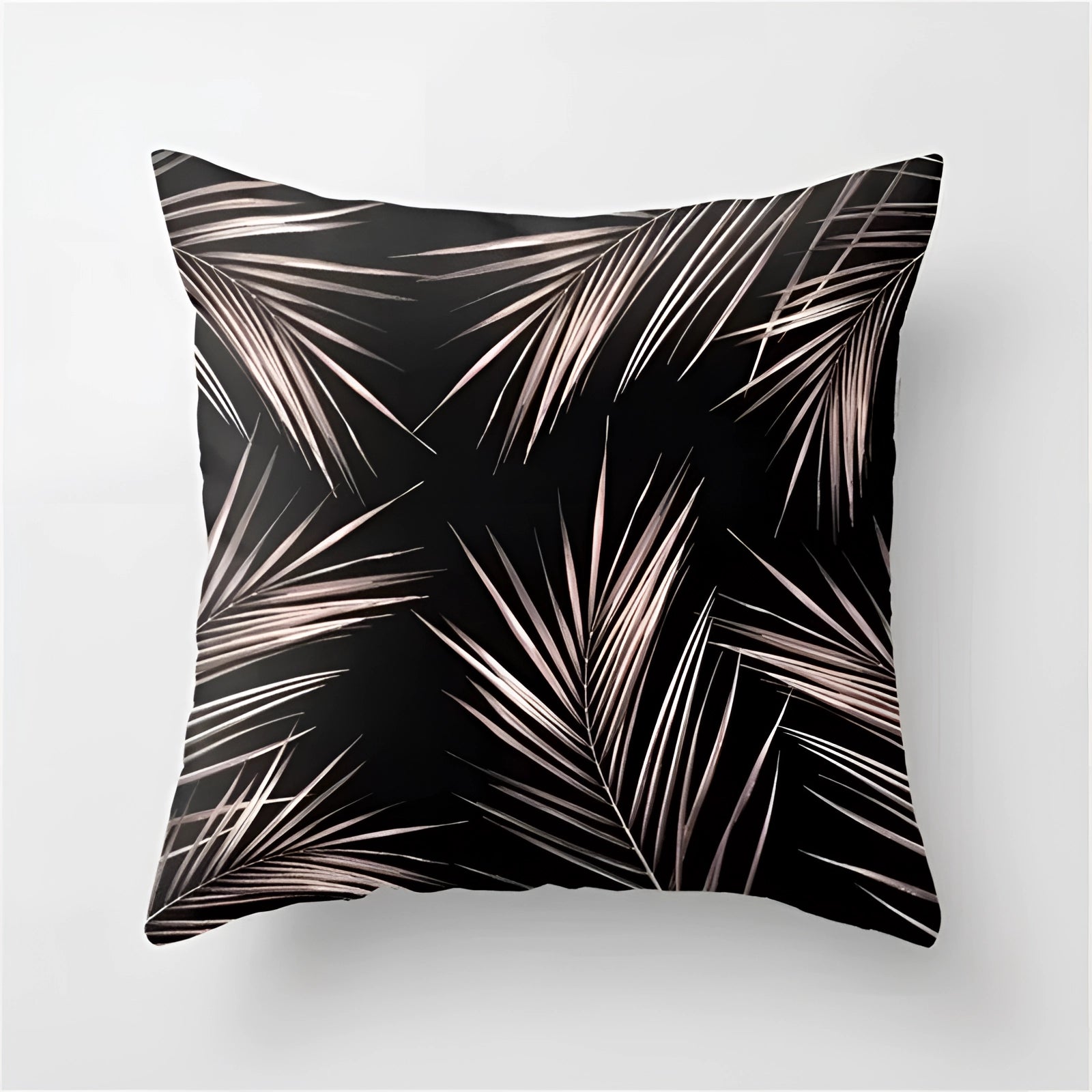 Modern abstract geometric black and white throw pillow with a circle and line pattern, suitable for decorating couches or beds; size 60 x 60 cm.