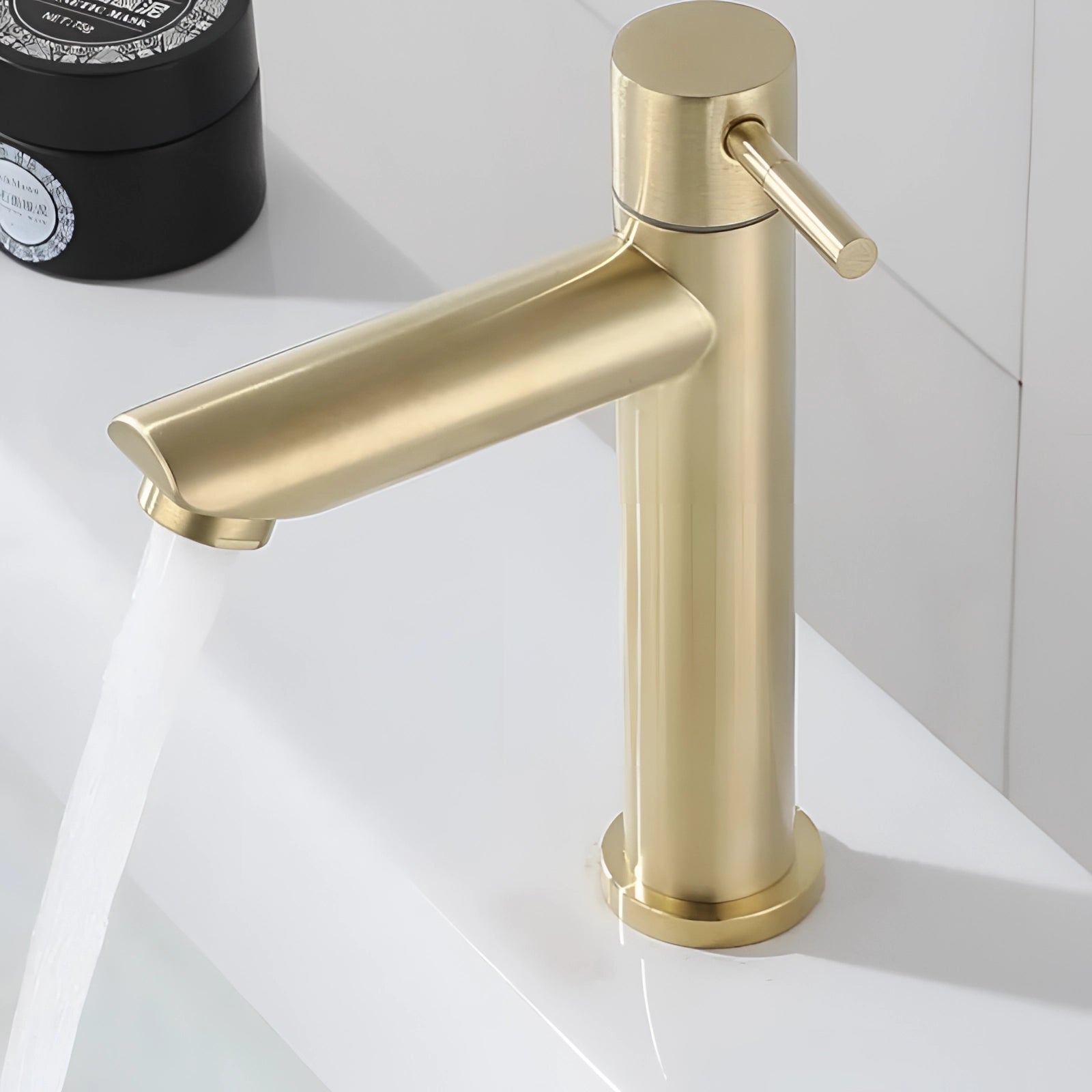 Gold Bathroom Faucet - Single Handle, Brushed Gold, Luxury Mixer