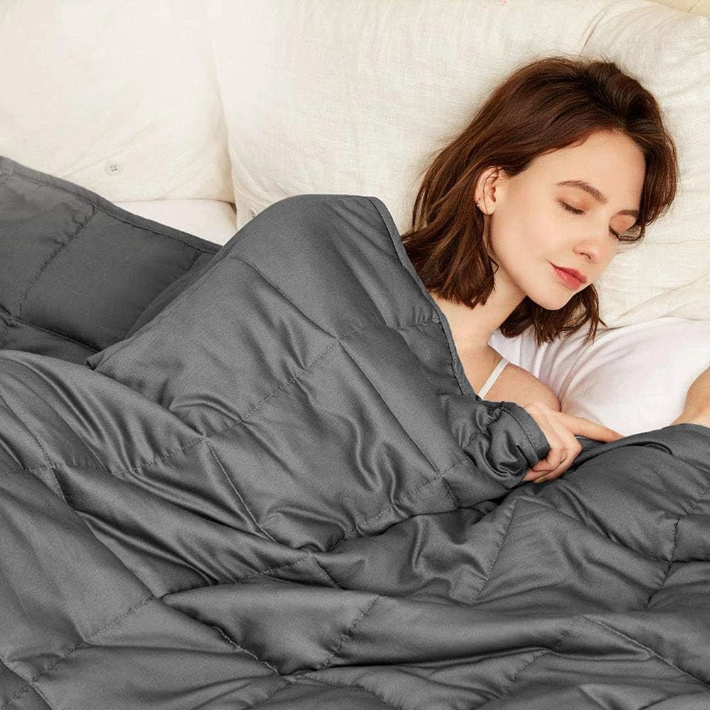 Gray Luxury Weighted Blanket for Anxiety Relief & Deep Sleep