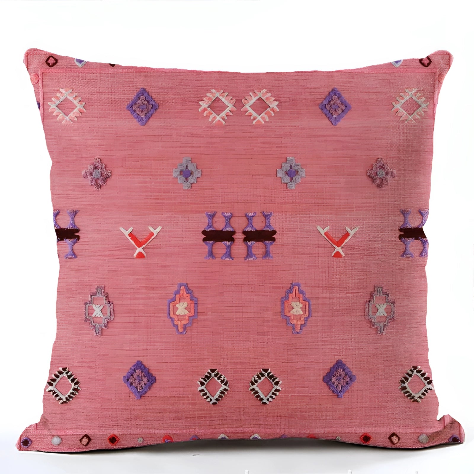 Handwoven kilim cushion in a rectangular shape featuring an ethnic bohemian pattern, designed for Southwestern decor.