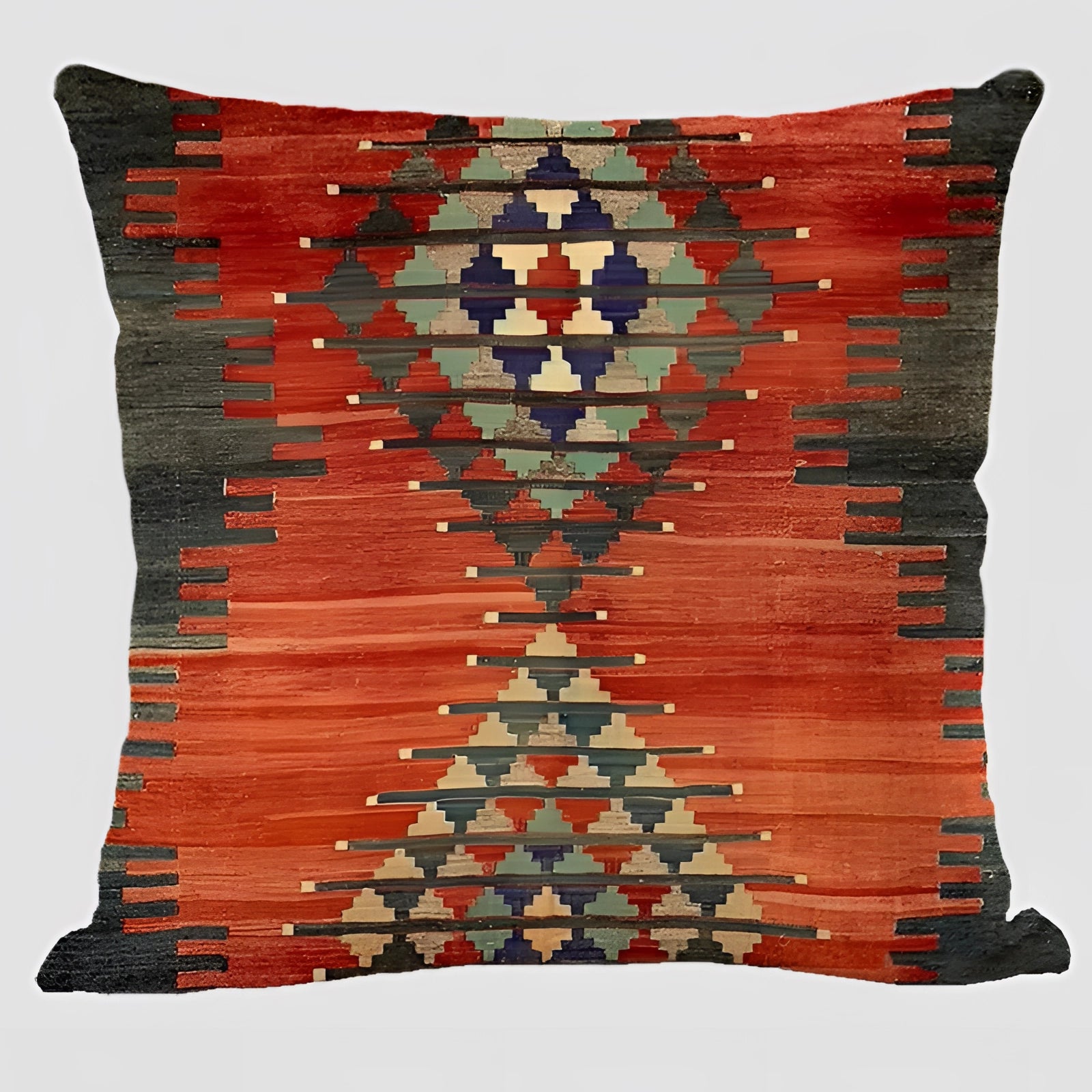 Handwoven Kilim Cushion in Style 11 featuring an ethnic bohemian pattern, rectangular in shape and ideal for Southwestern decor.