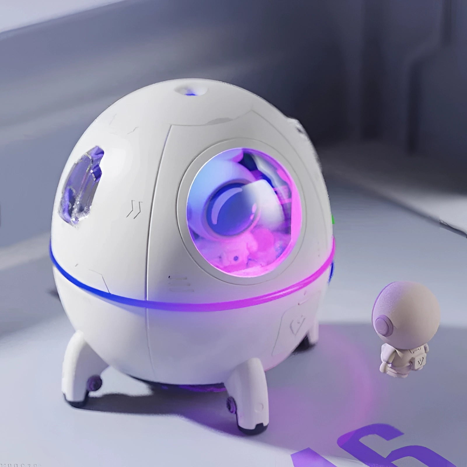 Interactive purple robotic pet toy for kids with voice control features, showcasing a vibrant violet and electric blue design.