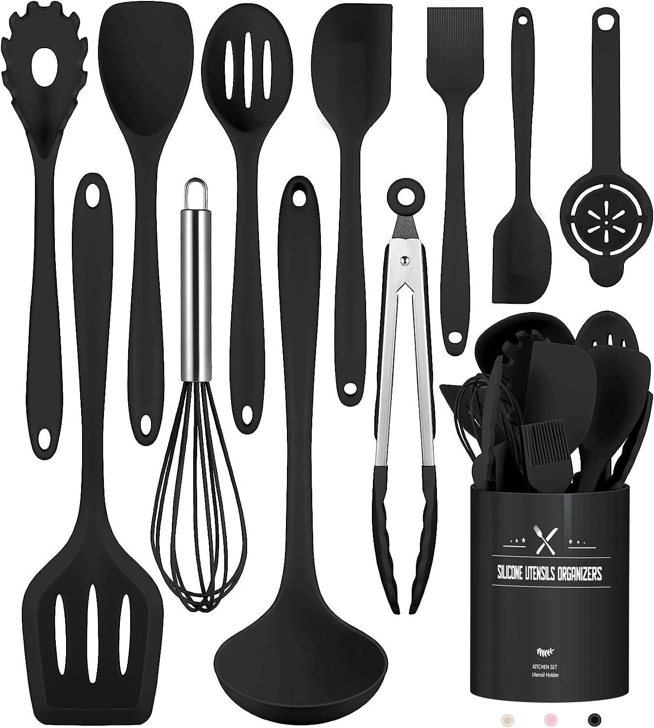 Ivory Silicone Kitchen Utensil Set - Non-Stick, Heat-Resistant, Ergonomic