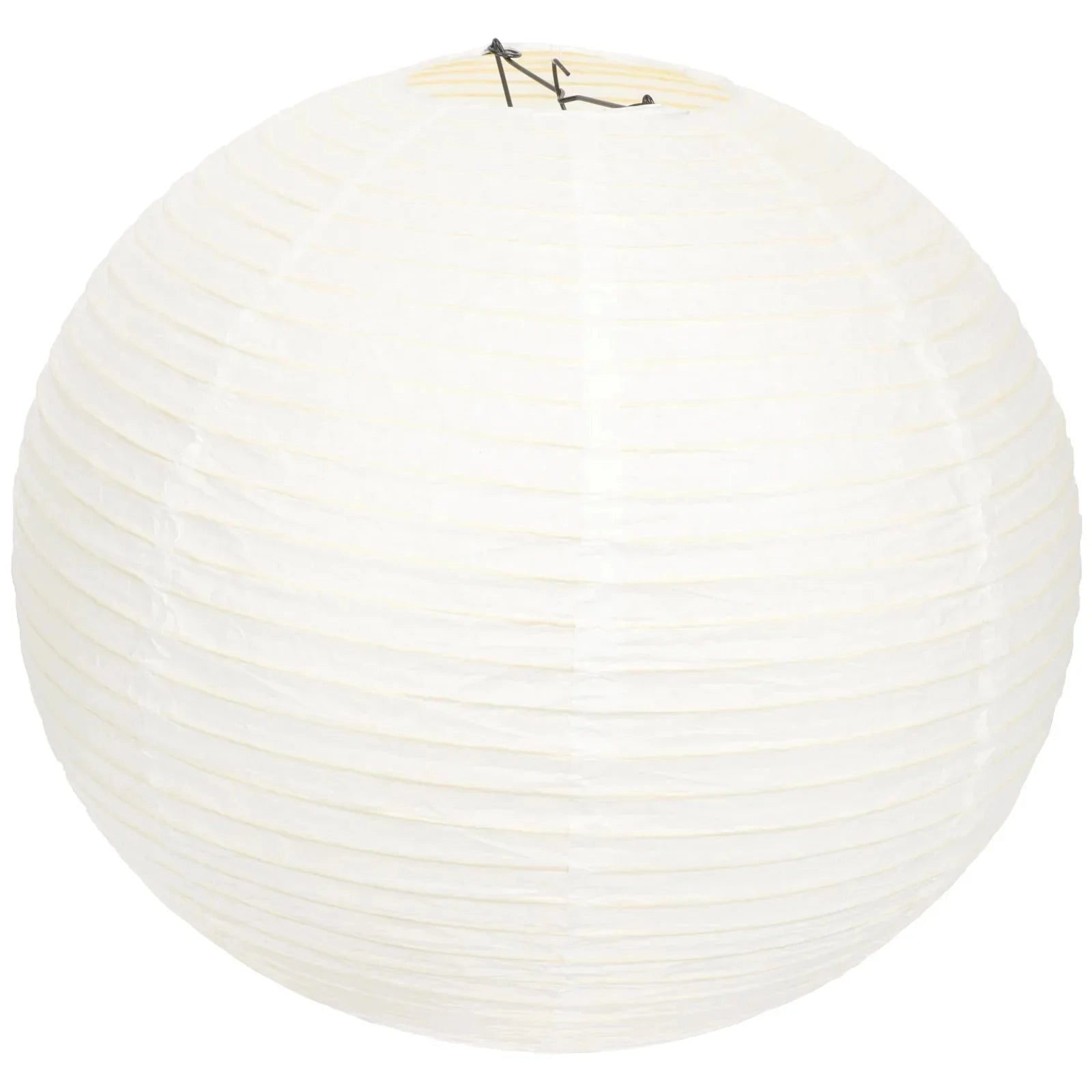 Large white paper pendant light with a minimalist Scandinavian design, featuring a circular lampshade hanging as a ceiling fixture.