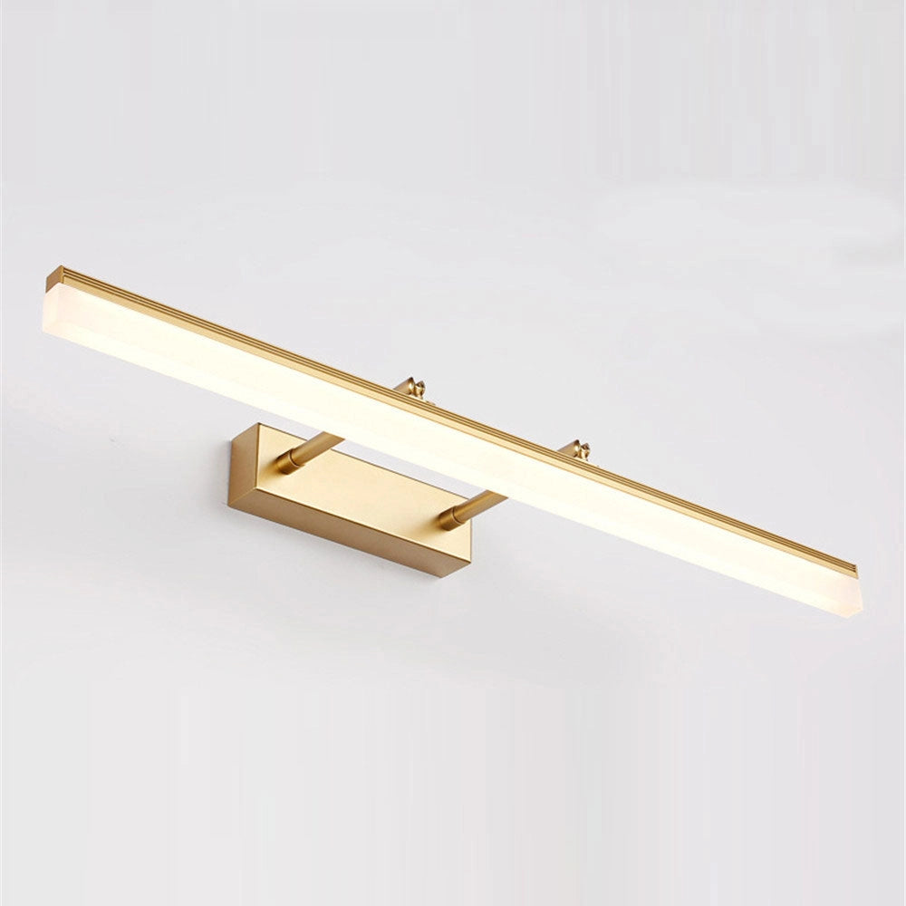 Modern adjustable LED bathroom vanity light with a sleek gold finish, measuring 50cm in length. The light offers a cold white illumination with a color temperature range of 5500-7000K, complemented by a contemporary chrome finish.