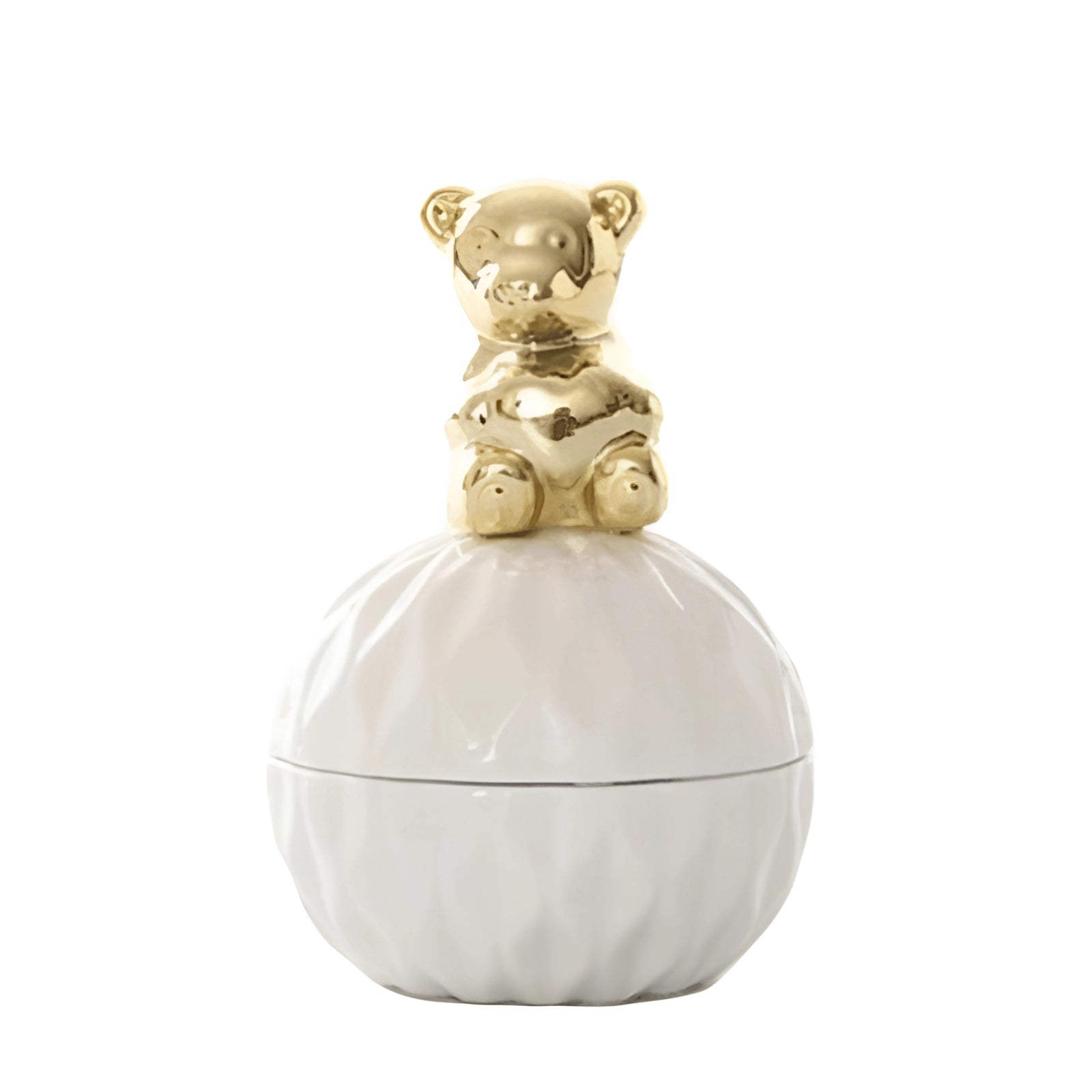 Luxury ceramic squirrel-shaped box featuring a gold lid, designed as a jewelry holder and ornament, with intricate details suitable for holding body jewelry and adding a decorative touch to tables or serveware displays.