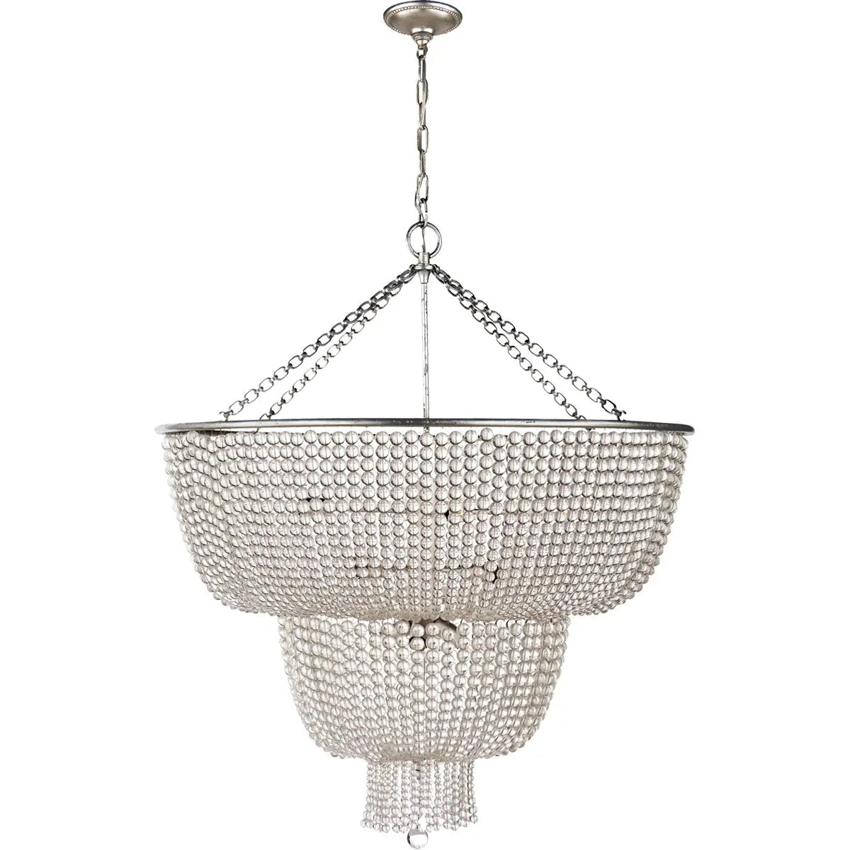 Luxury crystal chandelier pendant with a tiered design, featuring clear crystals, ideal for formal dining room decor.