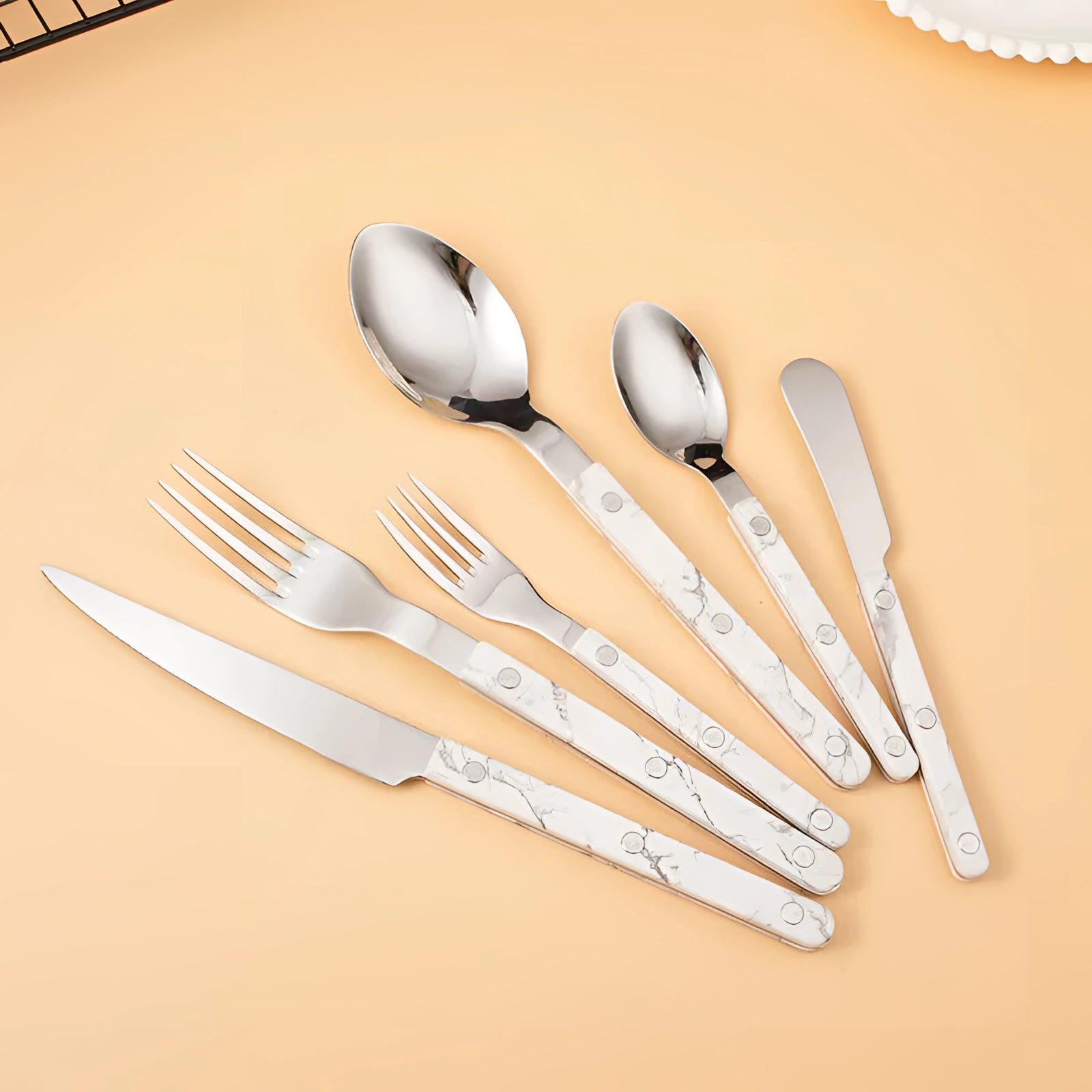 Luxury Pearl-Handled Cutlery Set - Elegant Flatware & Tableware