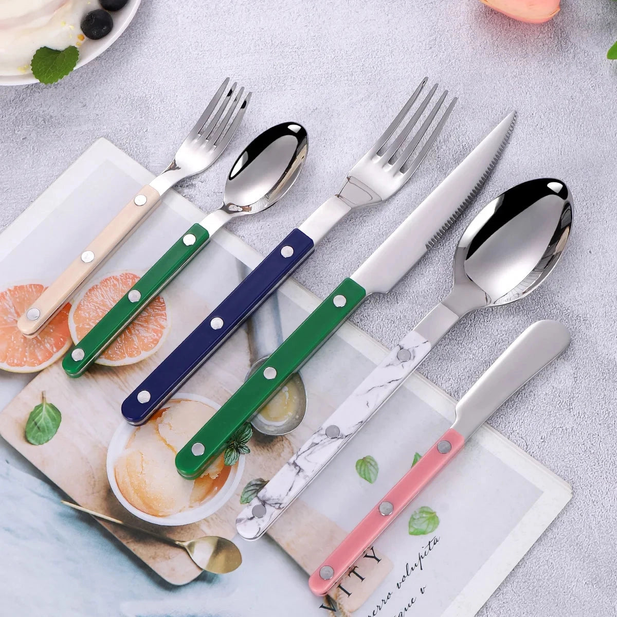 Luxury Pearl-Handled Cutlery Set - Elegant Flatware & Tableware