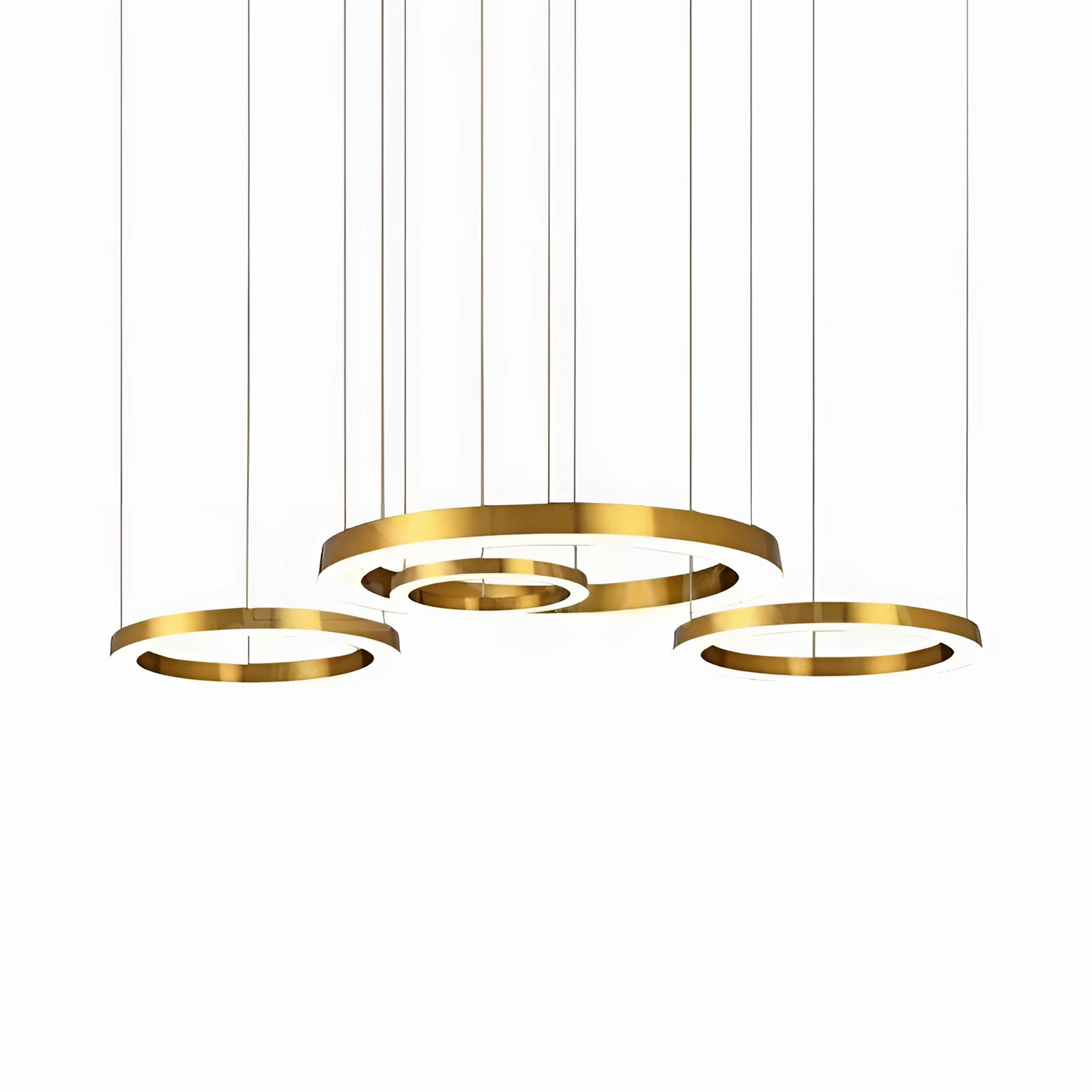 Modern circular LED ring pendant light with a sleek metal design, suspended from the ceiling, suitable for luxury hotel lobbies.