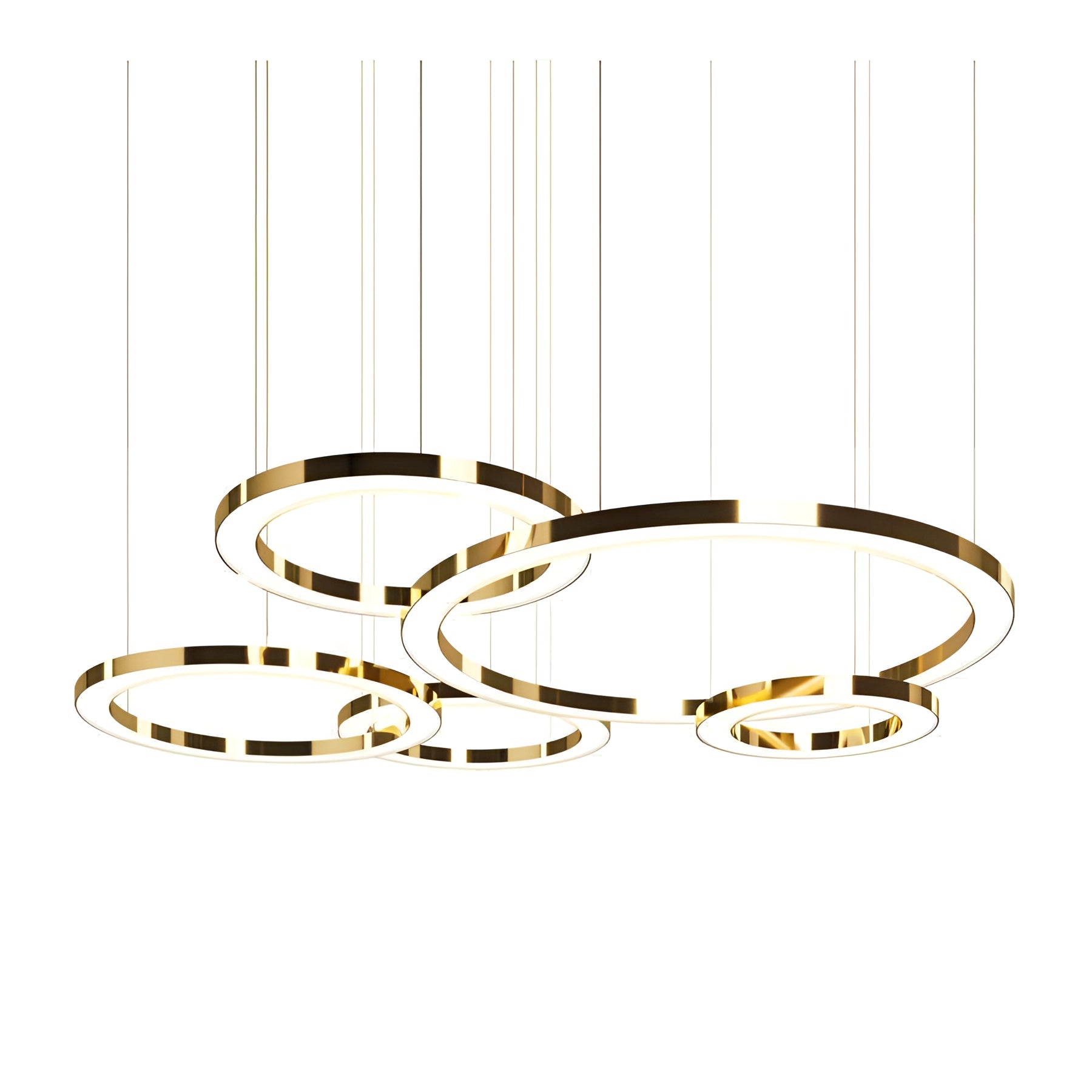 Sleek modern circular LED ring pendant light with a minimalist design, ideal for luxury hotel lobby lighting.