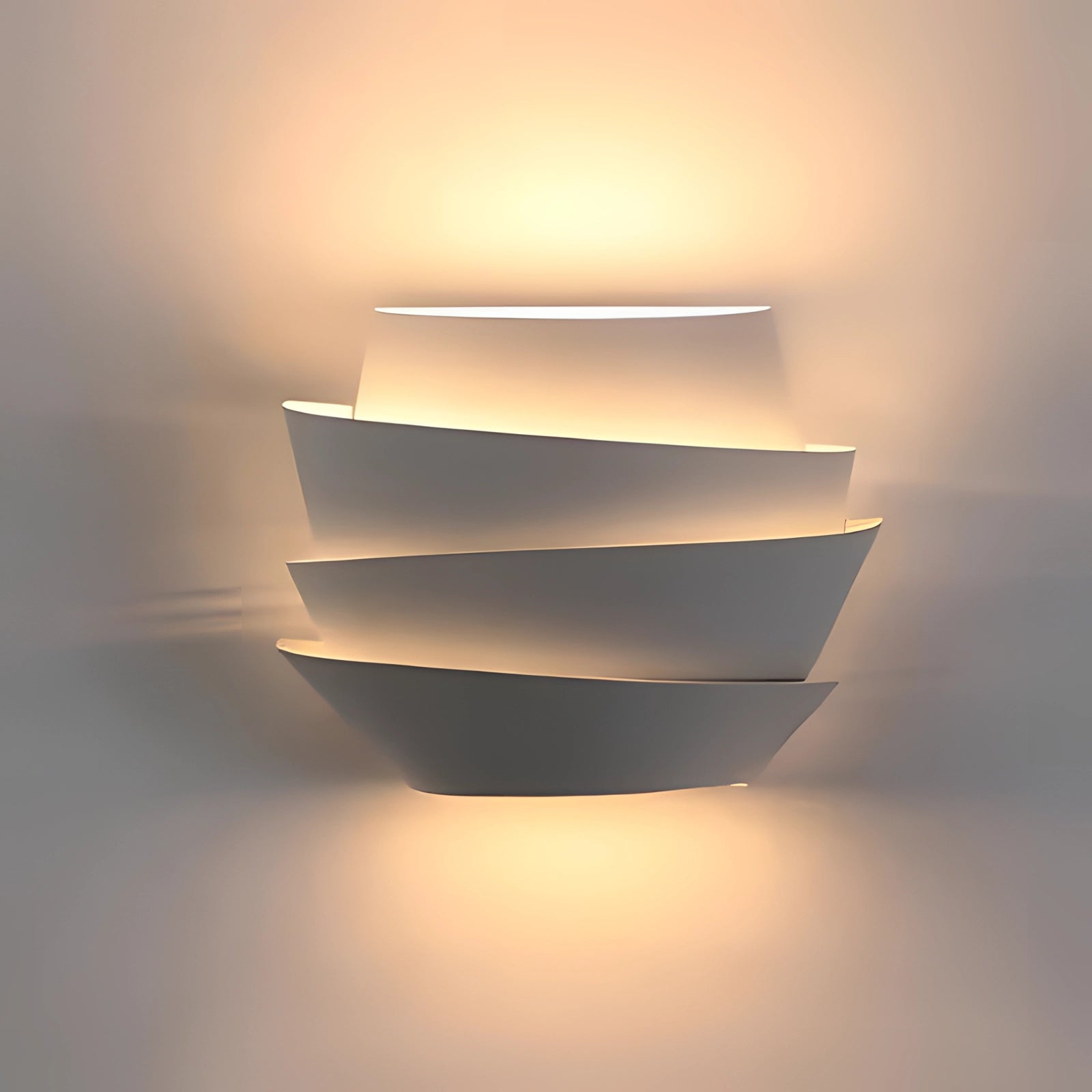 A modern floating lamp with a minimalistic design, featuring a rectangular shape and a soft glow light, suspended from a ceiling with wooden accents.