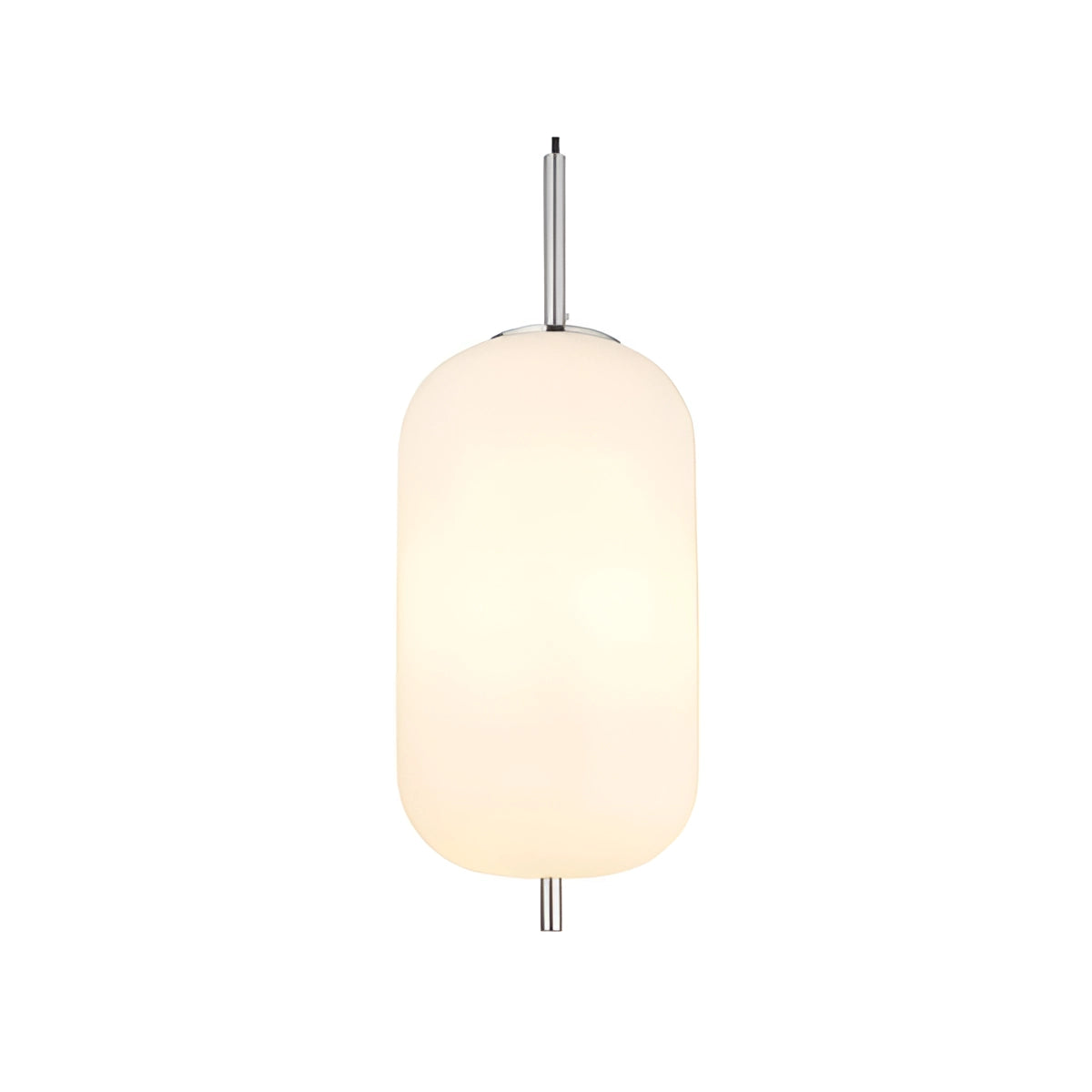 Modern industrial glass pendant light with a bronze finish, featuring an opal glass shade with nickel accents, single head design, suitable for dining room decor.