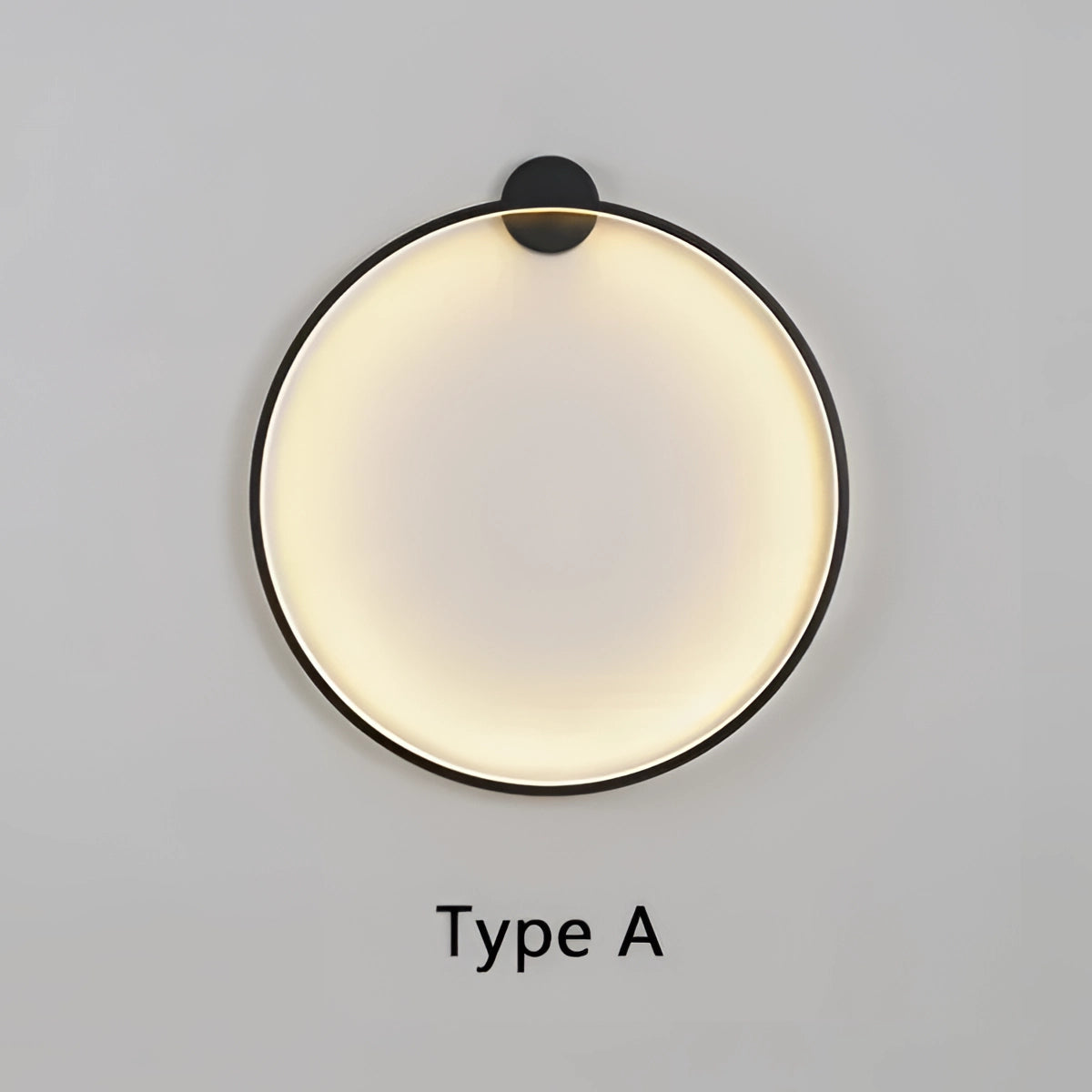 Modern LED circle wall lamp with a thin ring design, measuring 80cm in diameter, emitting a cold white light, suitable for luxury bedroom lighting.