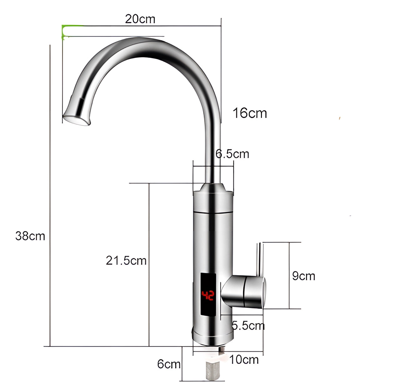 Modern LED temperature indicator stainless steel kitchen faucet with a sleek design, featuring a digital display for precise temperature control.