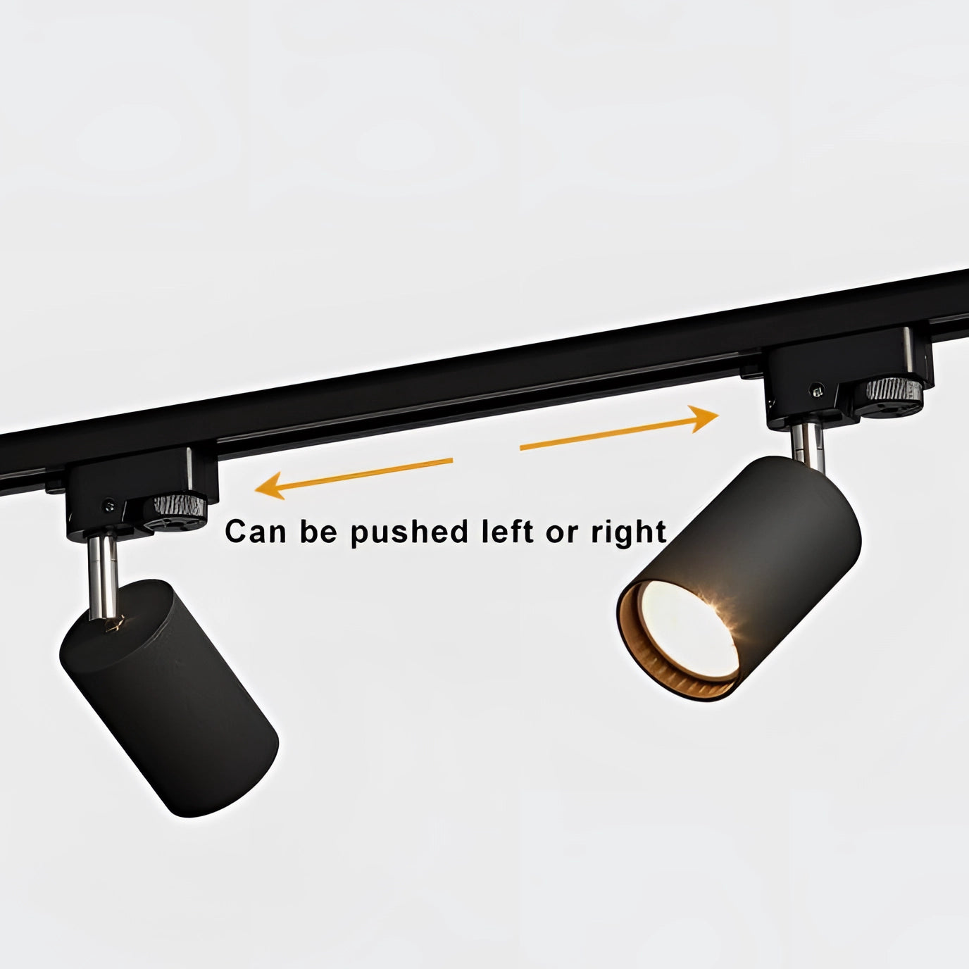 Modern LED track lighting system with adjustable ceiling spotlights, showcasing sleek design and versatile positioning for optimal illumination in contemporary spaces.